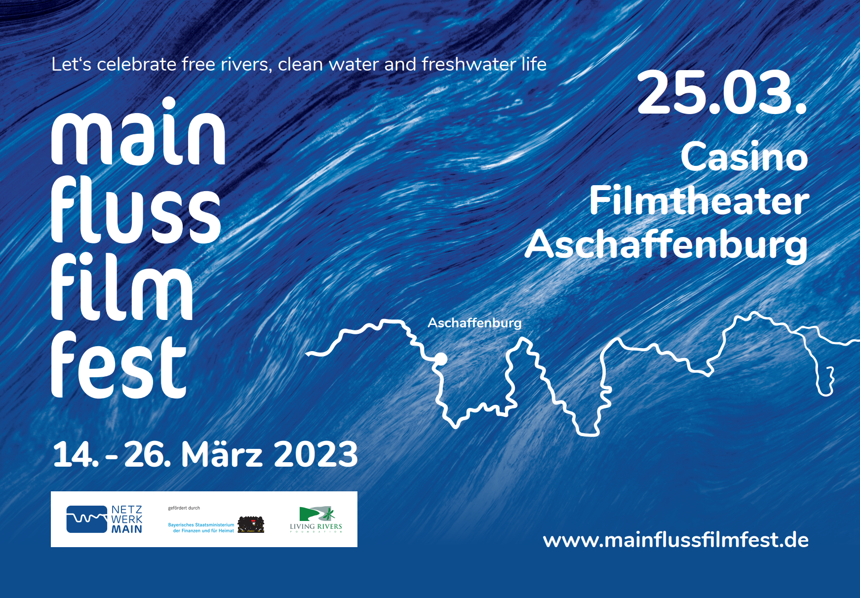 Plakat Main FlussFilmFest Aschaffenburg2023. Bildrechte: Netzwerk Main